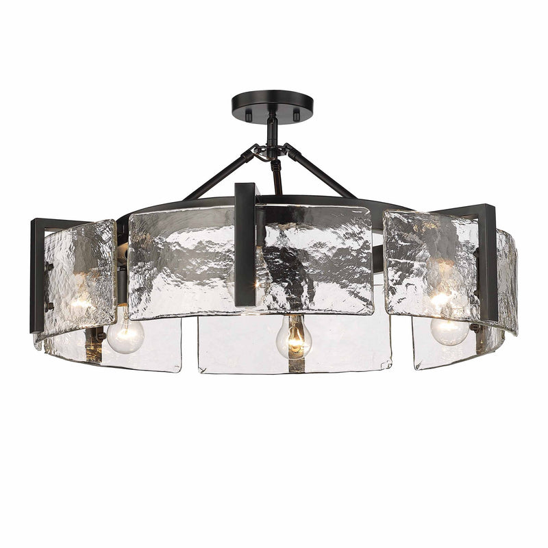 Aenon 6-Light Semi-Flush Mount in Matte Black