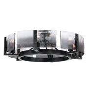 Aenon 6-Light Semi-Flush Mount in Matte Black