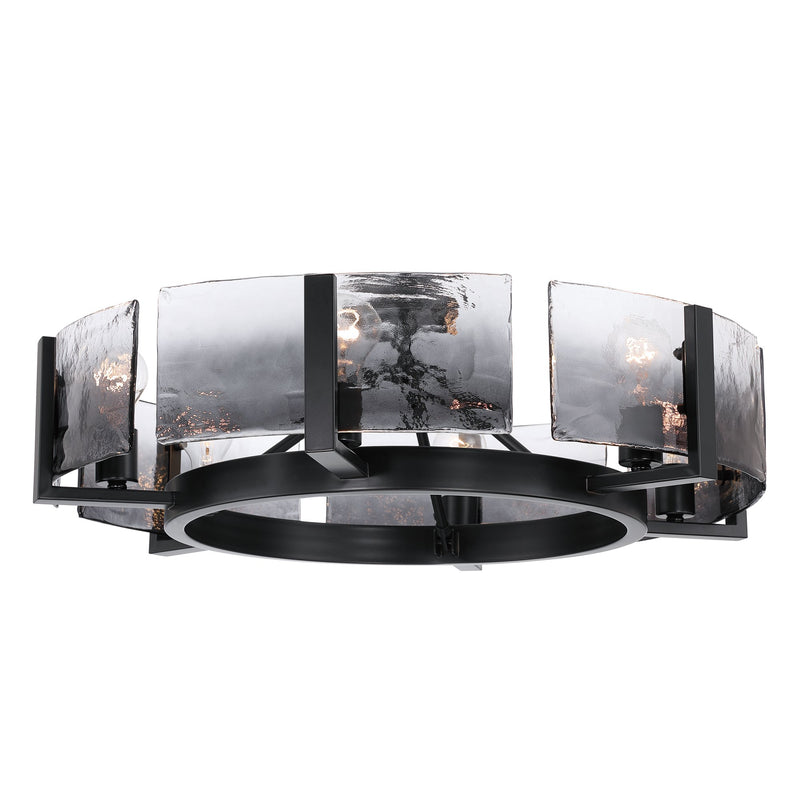 Aenon 6-Light Semi-Flush Mount in Matte Black