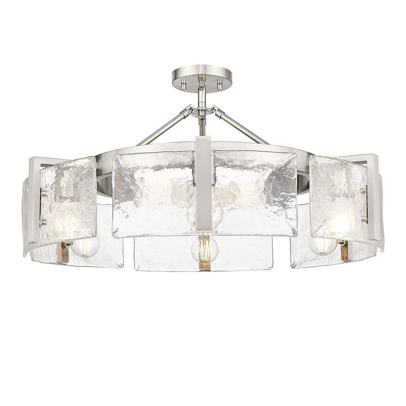 Aenon 6-Light Semi-Flush Mount in Pewter