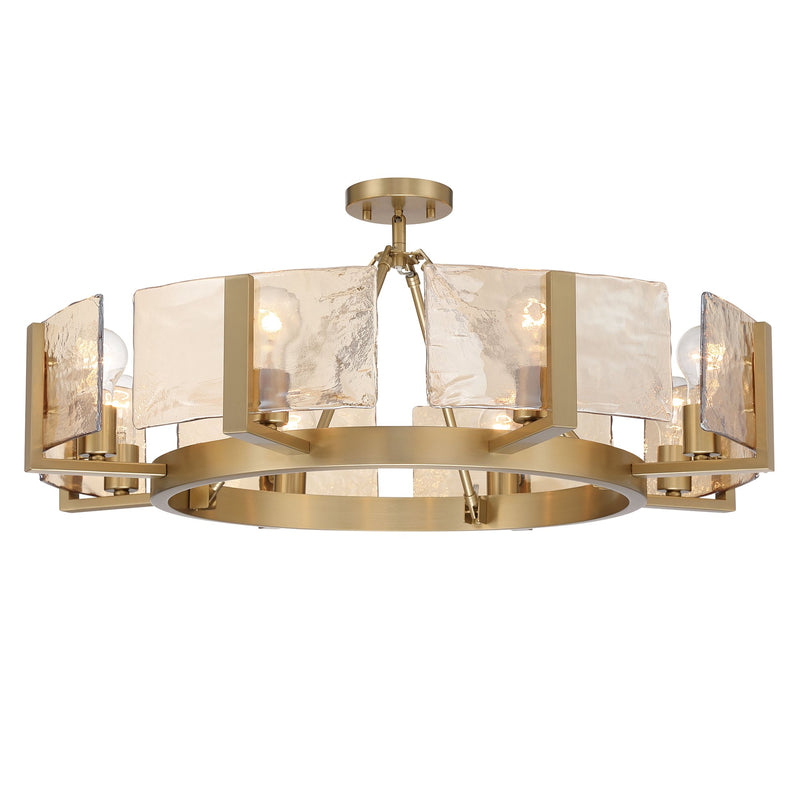 Aenon 8-Light Semi-Flush Mount in Brushed Champagne Brass