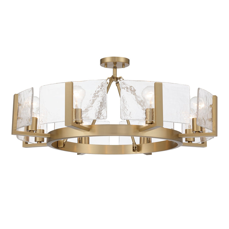 Aenon 8-Light Semi-Flush Mount in Brushed Champagne Brass