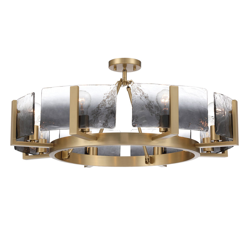 Aenon 8-Light Semi-Flush Mount in Brushed Champagne Brass
