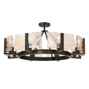 Aenon 8-Light Semi-Flush Mount in Matte Black