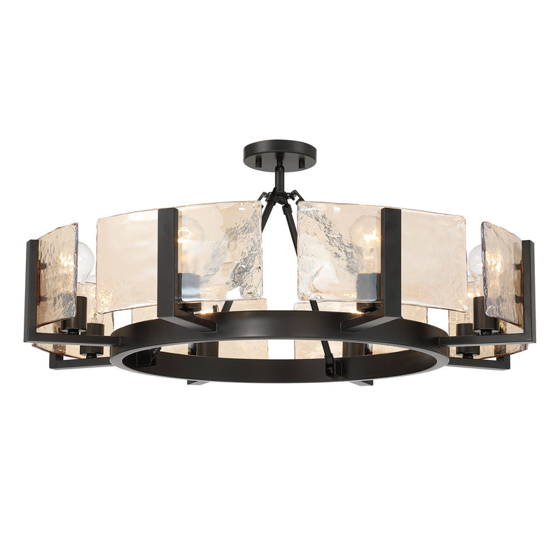 Aenon 8-Light Semi-Flush Mount in Matte Black