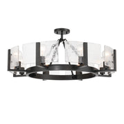 Aenon 8-Light Semi-Flush Mount in Matte Black