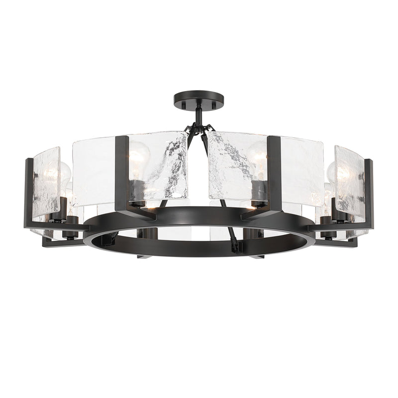 Aenon 8-Light Semi-Flush Mount in Matte Black