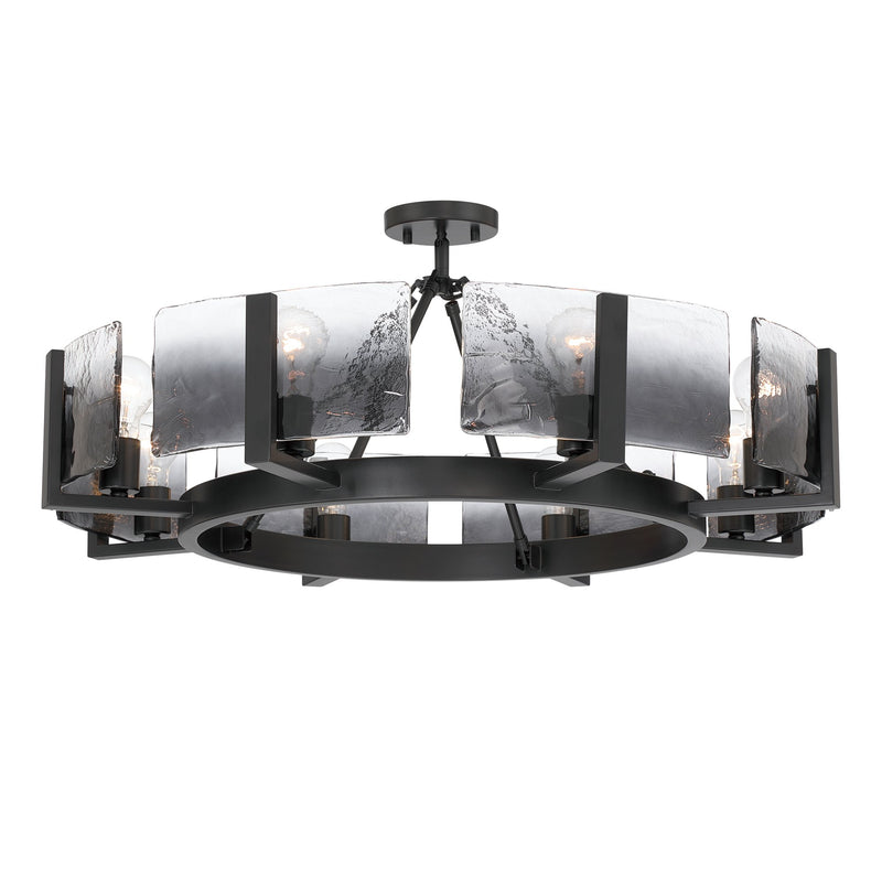 Aenon 8-Light Semi-Flush Mount in Matte Black