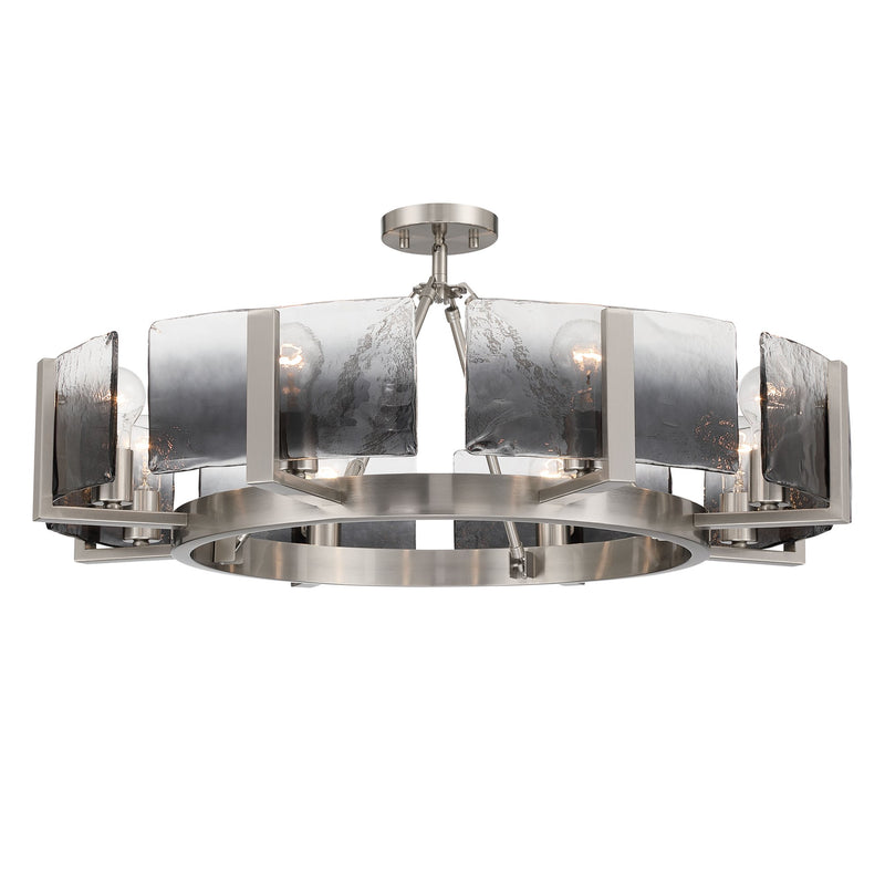 Aenon 8-Light Semi-Flush Mount in Pewter