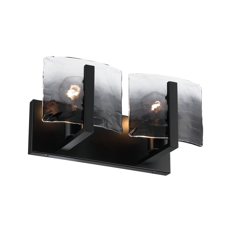 Aenon 2-Light Bath Vanity Light in Matte Black