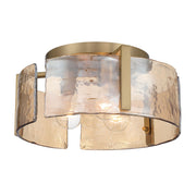Aenon 3-Light Flush Mount in Brushed Champagne Brass