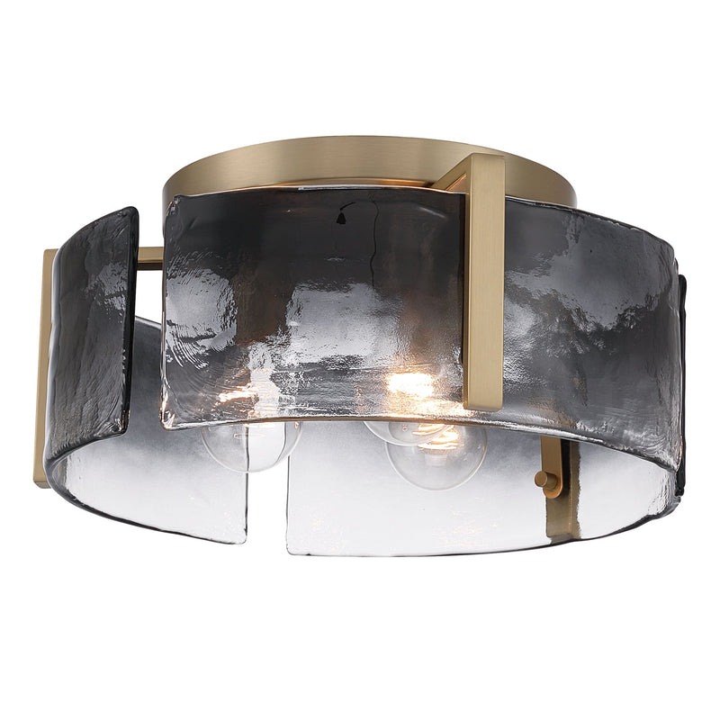 Aenon 3-Light Flush Mount in Brushed Champagne Brass