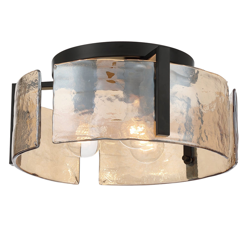 Aenon 3-Light Flush Mount in Matte Black