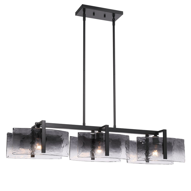 Aenon 3-Light Linear Pendant in Matte Black