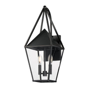 Bavaria 2 Light Large Outdoor Wall Sconce in Black