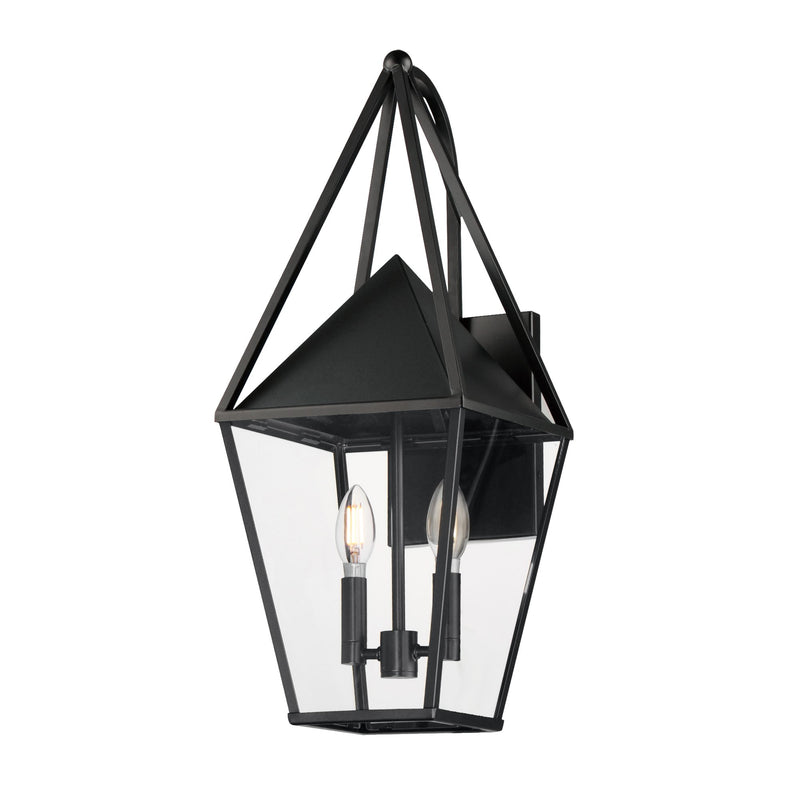 Bavaria 2 Light Large Outdoor Wall Sconce in Black