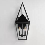 Bavaria 2 Light Large Outdoor Wall Sconce in Black