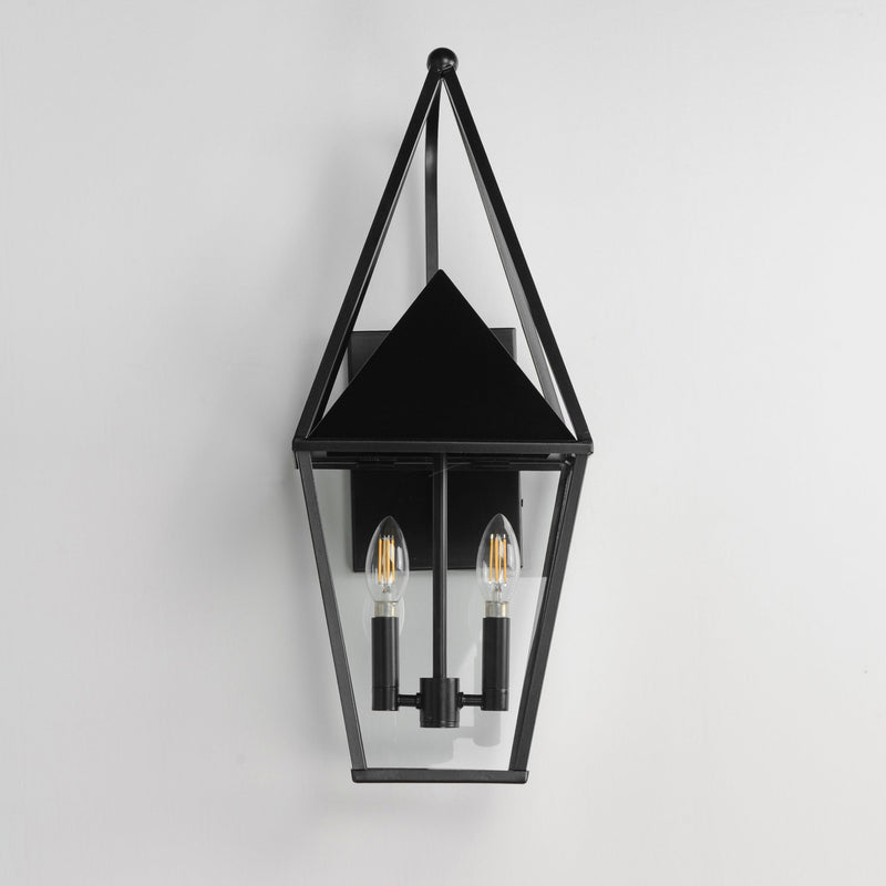 Bavaria 2 Light Large Outdoor Wall Sconce in Black