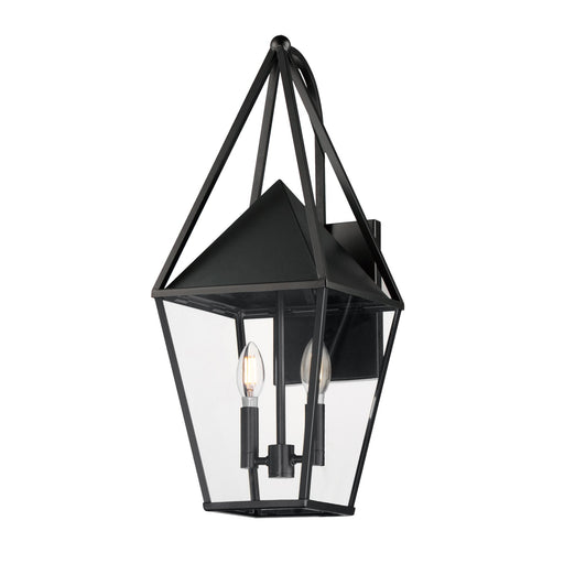 Bavaria 2 Light Large Outdoor Wall Sconce in Black