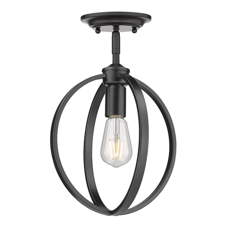 Colson Semi-Flush Mount in Matte Black
