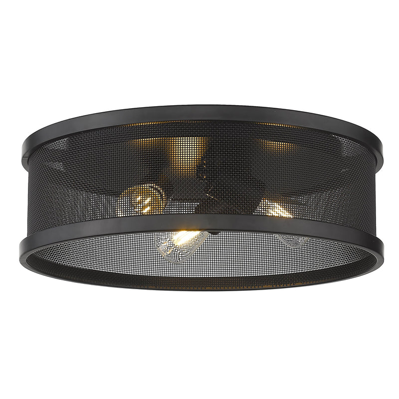 Channing 3-Light Flush Mount in Matte Black