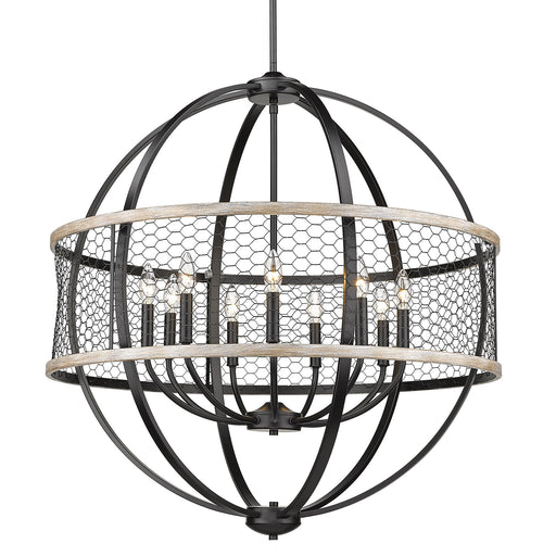 Roost 9-Light Chandelier in Matte Black