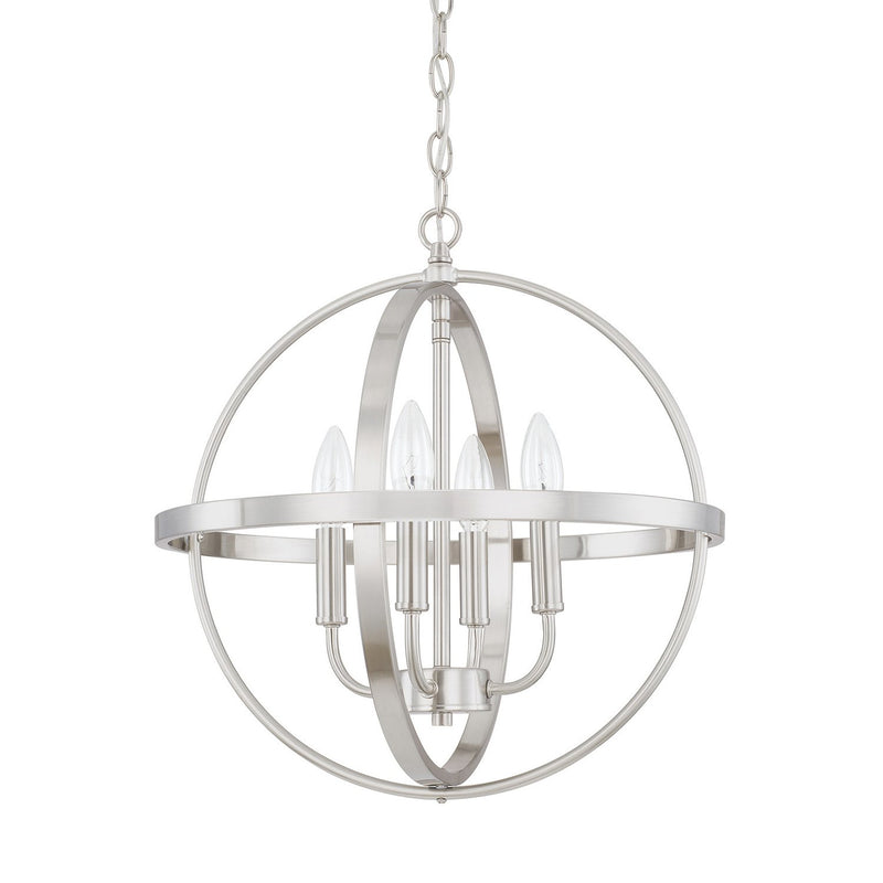 Hartwell Small 4-Light Orb Chandelier in Brushed Nickel