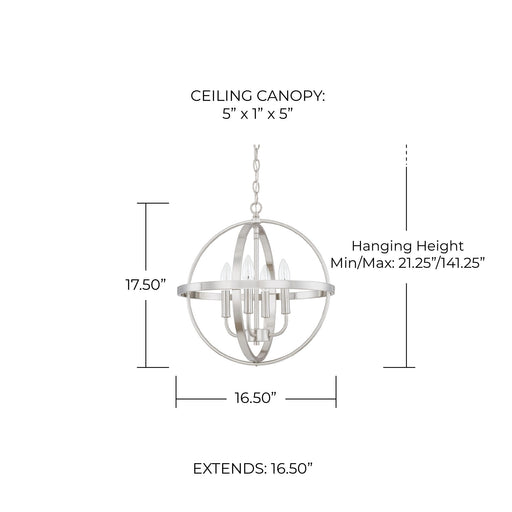 Hartwell Small 4-Light Orb Chandelier in Brushed Nickel
