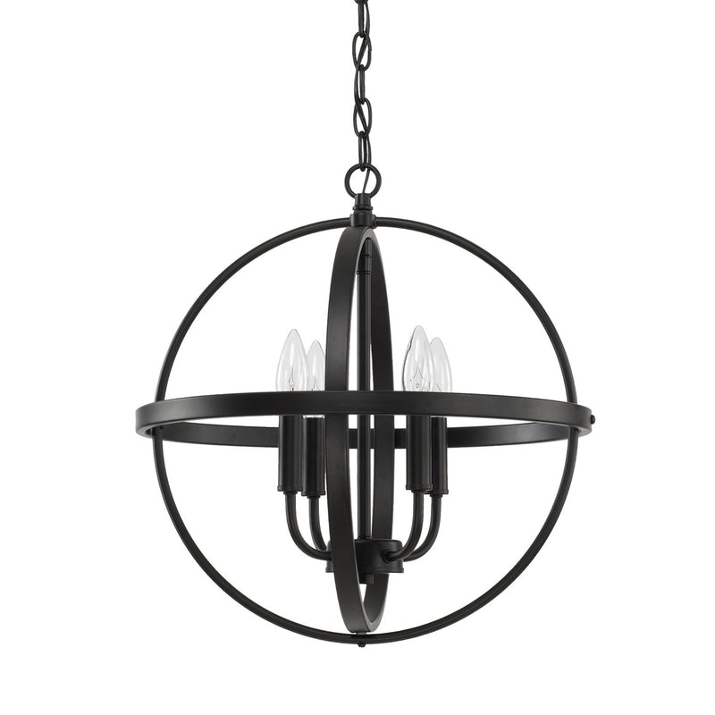Hartwell Small 4-Light Orb Chandelier in Matte Black