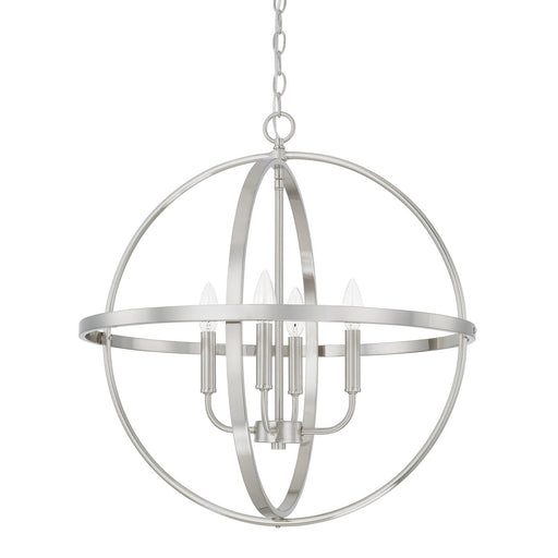 Hartwell Large 4-Light Orb Chandelier in Brushed Nickel