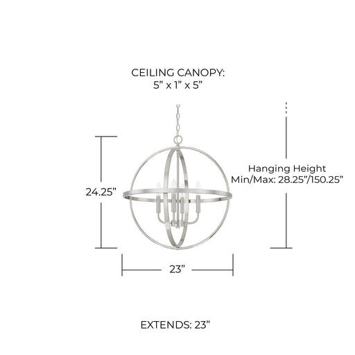 Hartwell Large 4-Light Orb Chandelier in Brushed Nickel