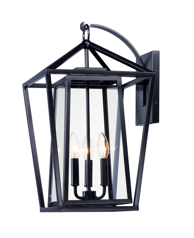Artisan 3 Light Outdoor Wall Sconce in Black