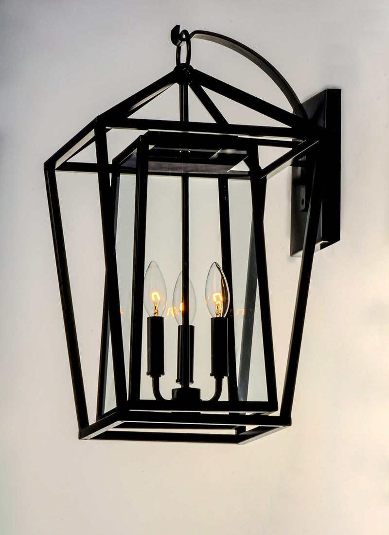 Artisan 3 Light Outdoor Wall Sconce in Black