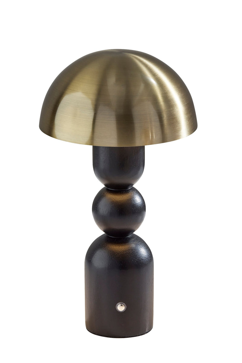 Connie Cordless LED Table Lamp in Black & Antique Brass