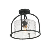 Del Mar 1 Light Convertible Outdoor Semi-Flush Mount in Blacksmith