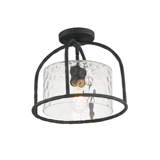 Del Mar 1 Light Convertible Outdoor Semi-Flush Mount in Blacksmith