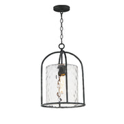 Del Mar 1 Light Outdoor Pendant in Blacksmith