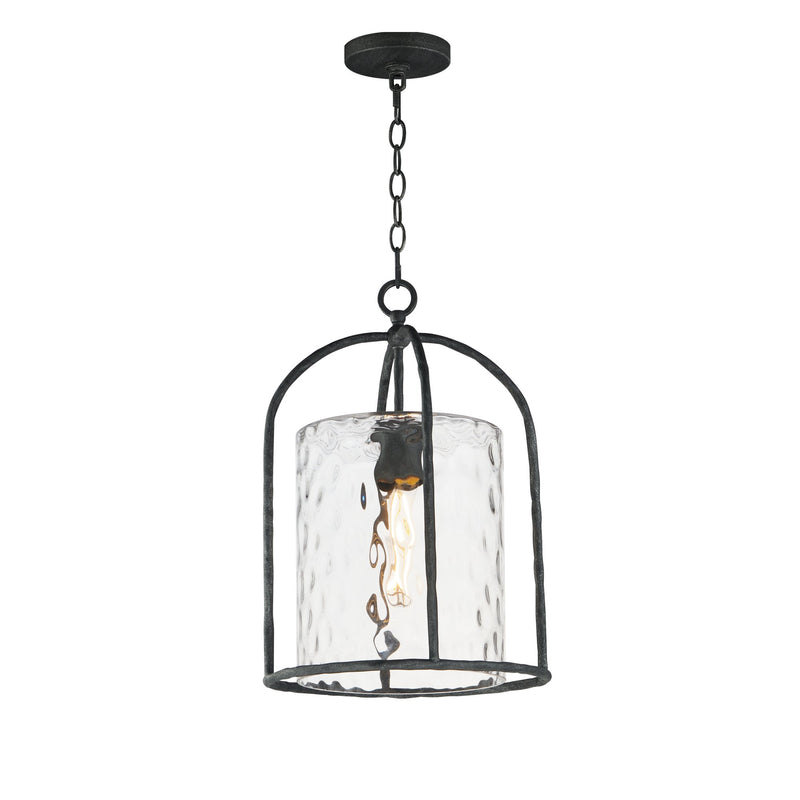 Del Mar 1 Light Outdoor Pendant in Blacksmith