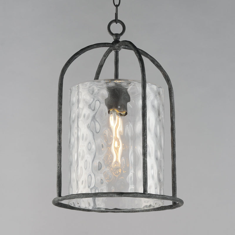 Del Mar 1 Light Outdoor Pendant in Blacksmith