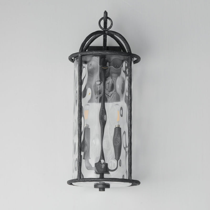 Del Mar 2 Light Large Outdoor Wall Sconce in Blacksmith
