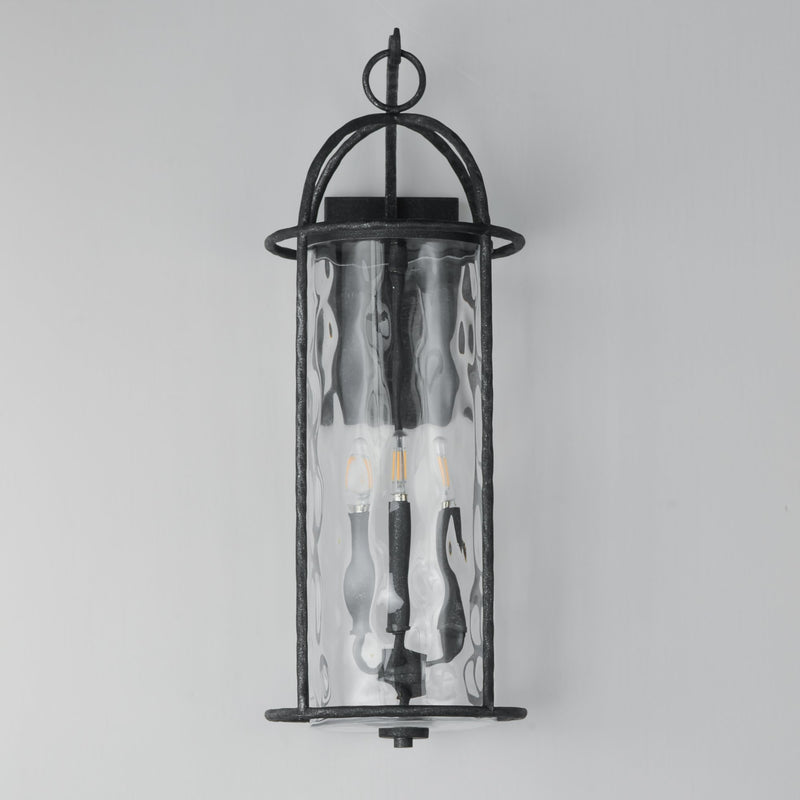 Del Mar 3 Light Extra Large Outdoor Wall Sconce in Blacksmith