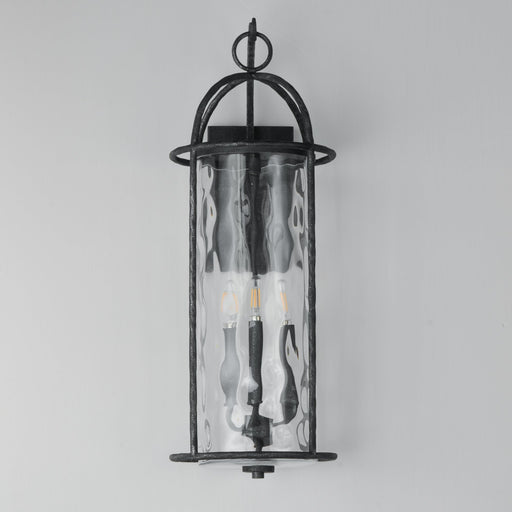 Del Mar 3 Light Extra Large Outdoor Wall Sconce in Blacksmith