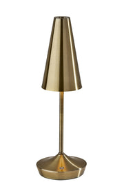 Flynn LED Cordless Table Lamp in Antique Brass