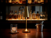 Flynn LED Cordless Table Lamp in Antique Brass