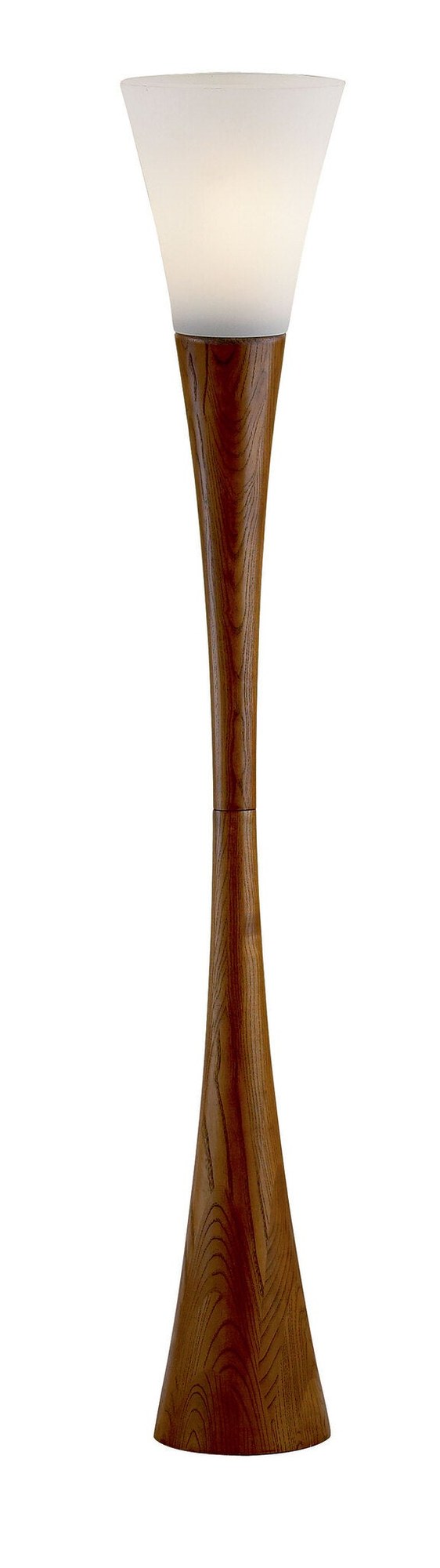 Espresso Torchiere Floor Lamp in Walnut Poplar Wood