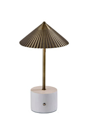 Mika LED Cordless Table Lamp in Antique Brass