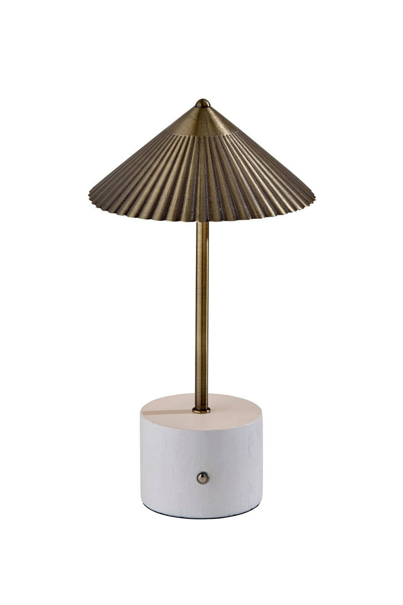 Mika LED Cordless Table Lamp in Antique Brass