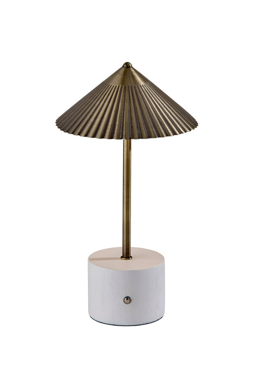 Mika LED Cordless Table Lamp in Antique Brass