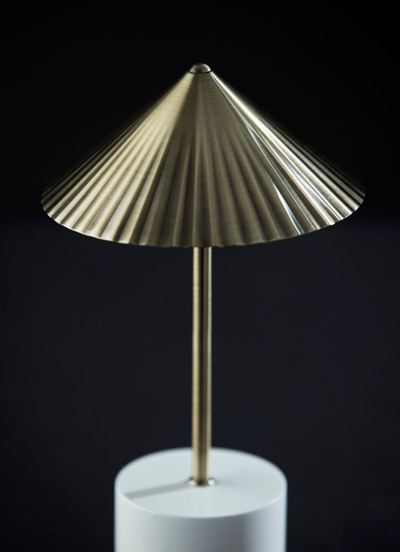 Mika LED Cordless Table Lamp in Antique Brass
