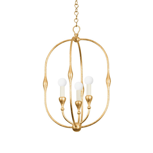 Baltic 3-Light Chandelier in Vintage Gold Leaf